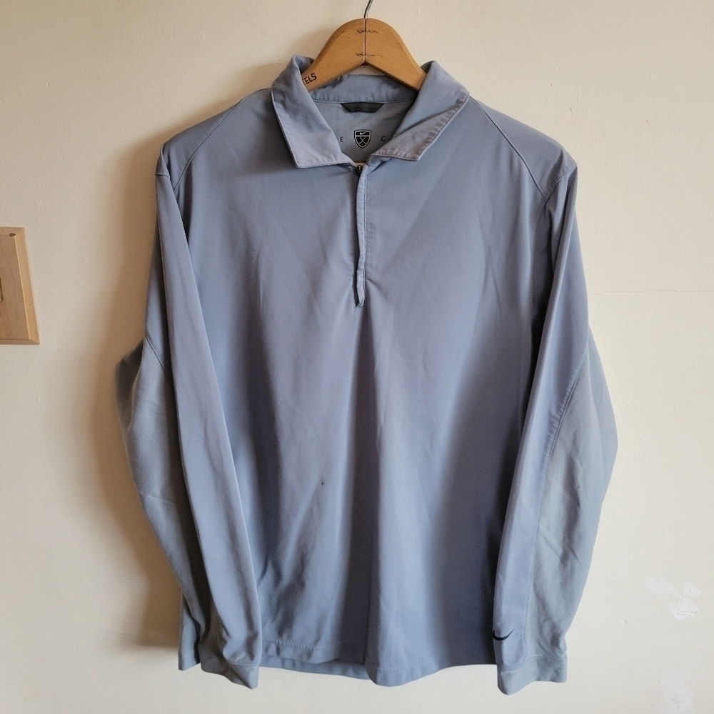 Nike Golf Long Sleeve Shirt Quarter Zip Stretch Gray S Small